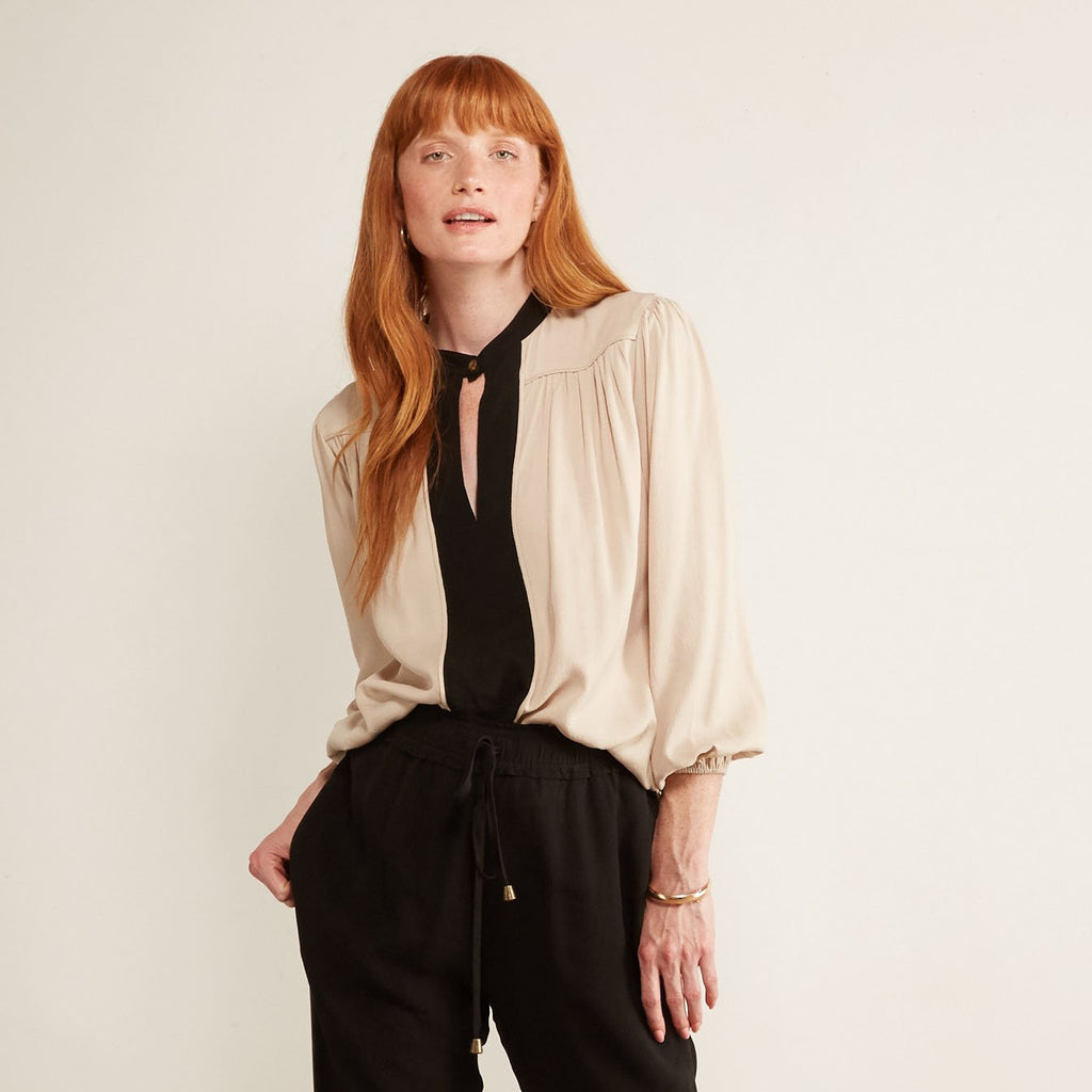 The Odells: Color Block Poet Blouse